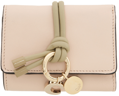Chloé Pink Alphabet Trifold Wallet In 6j5 Cement Pink