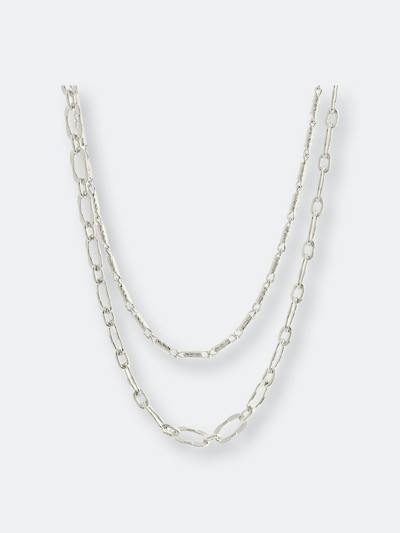 Sterling Forever Isadora Layered Necklace In Grey