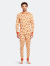 Leveret Mens Wild Animals Cotton Pajamas In Yellow