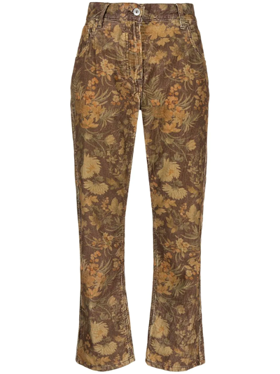 Ymc You Must Create Geanie Floral-print Trousers In 20-brown