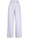 Ymc You Must Create Papa Wide-leg Tapered Jeans In Purple