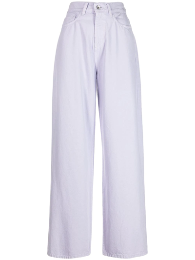 Ymc You Must Create Papa Wide-leg Tapered Jeans In 50-lilac