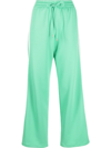 Maje Side-stripe Drawstring-waist Track Pants In Grün