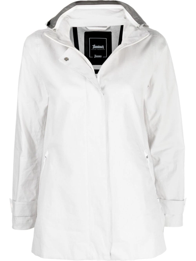 Herno Linen Hooded Jacket In White