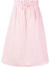 Woolrich Patchwork Stripe-print Midi Skirt In Blau