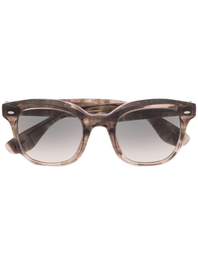 Oliver Peoples Transparent Square-frame Sunglasses In Brown