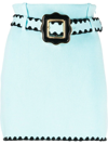 Cormio Helga Belted Knitted Mini Skirt In Blue