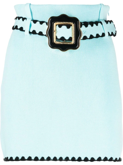 Cormio Helga Belted Knitted Mini Skirt In Multi-colored