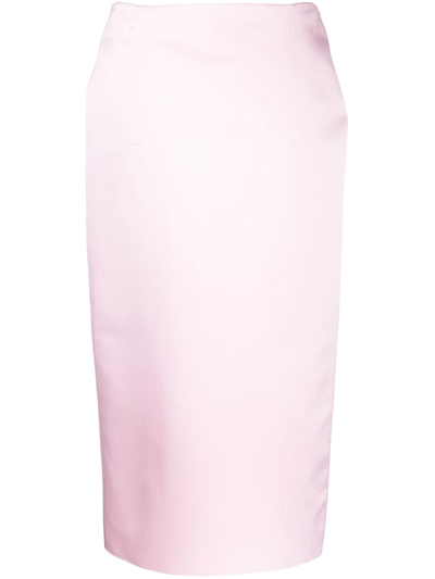 Prada Rear Slit High-waisted Skirt In Rosa