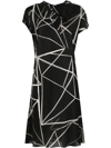 RICK OWENS GEOMETRIC-PRINT WRAP DRESS