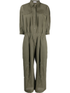 Brunello Cucinelli Perforated Straight-leg Jumpsuit In Grün