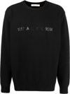 Alyx Treated Logo Crewneck Sweater Black Cotton Oversized Sweater With Logo - Treated Logo Crewneck Sweat In Schwarz