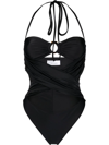 GIUSEPPE DI MORABITO RING-EMBELLISHED CUT-OUT SWIMSUIT
