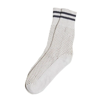 Brunello Cucinelli Perforated-detail Ankle Socks In Beige