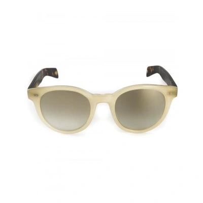 Garrett Leight Contrast Frame Sunglasses In Beige