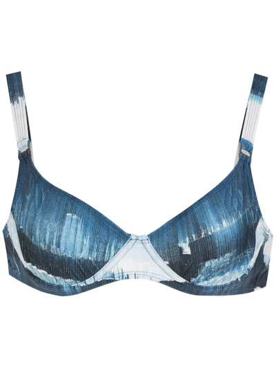 Lenny Niemeyer Gigi Underwired Bikini Top In Blue