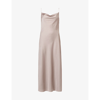 Allsaints Womens Dusty Pink Hadley Satin Midi Dress 6