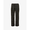 Totême Monogram-embroidered Silk Pajama Pants In Black