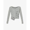 Rta Asymmetric Button-down Cashmere Cardigan In Rhino Grey