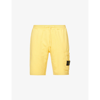 Stone Island Logo-patch Cotton Shorts In Yellow