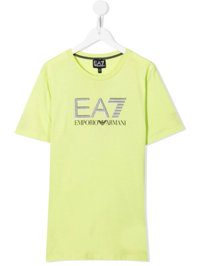 Ea7 Teen Logo-print T-shirt In Green
