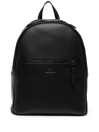 Armani Exchange Ax Man Leather Backpack In Black