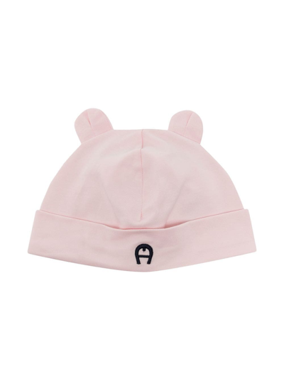Aigner Babies' Embroidered-logo Beanie In Pink