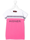 AIGNER COLOUR-BLOCK LOGO-STRIPE T-SHIRT