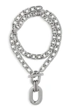 Rabanne Xl Chunky Link Pendant Necklace In P040 Silver