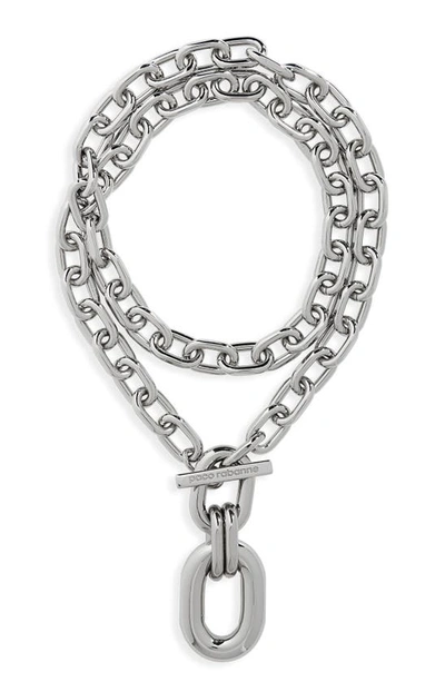 Rabanne Xl Chunky Link Pendant Necklace In P040 Silver