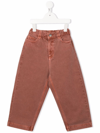 The New Society Straight-leg Washed Jeans In Brown