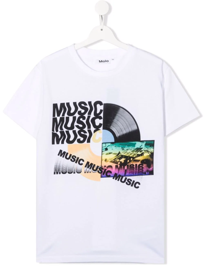 Molo Teen Graphic-print Short-sleeved T-shirt In White