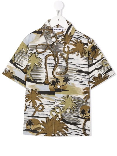 Molo Teen Graphic-print Short-sleeved Shirt In Neutrals