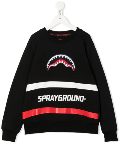 Sprayground Kid Kids' Logo-print Embroidered Sweatshirt In Black