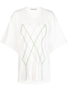 Andersson Bell Argyle String Embroidery Oversize T-shirt In White
