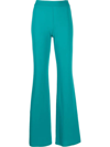 The Andamane Turquoise Gaia Flared Pants In Blue