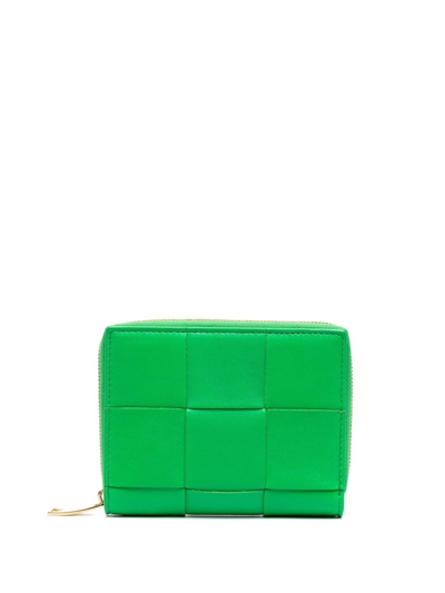 Bottega Veneta Grass Green Cassette Zip Around Wallet | ModeSens