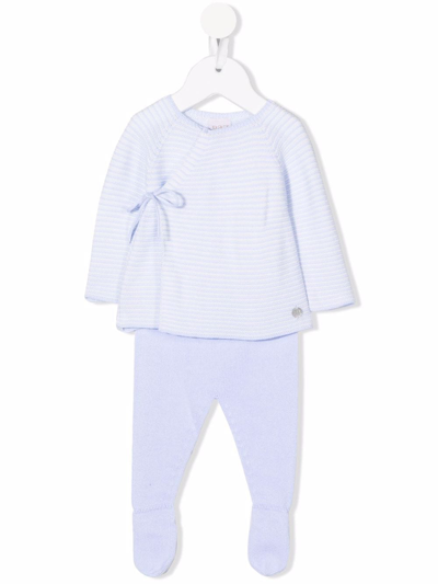Paz Rodriguez Babies' Long-sleeve Two-piece Set In Blue