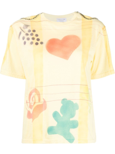 Collina Strada Mix-print Organic-cotton T-shirt In Multi-colored