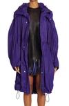 Bottega Veneta Drawstring Hooded Crease-effect Parka Coat In Unicorn