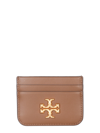 Tory Burch Logo Plaque Card Holder In Brown