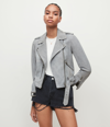 Allsaints Balfern Leather Biker Jacket In Cloud Burst