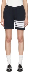 THOM BROWNE NAVY COTTON 4-BAR SHORTS