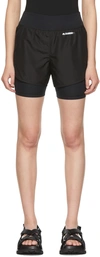 Jil Sander Logo Tech Layered Running Shorts In 001 Black