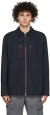 Jil Sander Blue Organic Cotton Jacket In 405 - Dark Blue