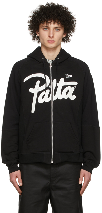 Junya Watanabe Patta Zipped Hoodie In Black