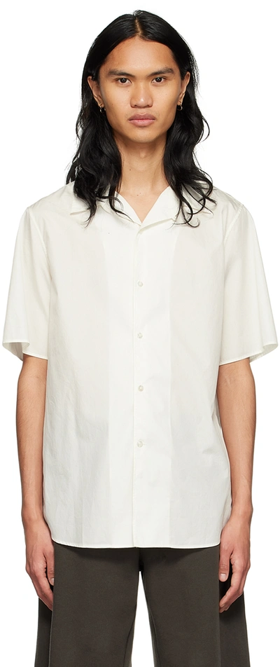 The Row Giuseppe Short-sleeved Cotton-poplin Shirt In White