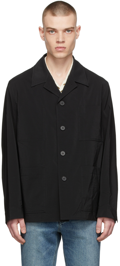 Solid Homme Black Nylon Blazer