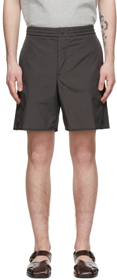 Solid Homme Black Nylon Shorts In Black 690b