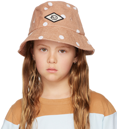 Wynken Kids Beige Disco Bucket Hat In Brown